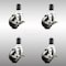 Service Caster 3 Inch 316SS Soft Rubber Swivel 1-1/2 Inch Expanding Stem Caster Set Brake SCC SCC-SS316EX20S314-SRS-TLB-112-4 - alternate 4
